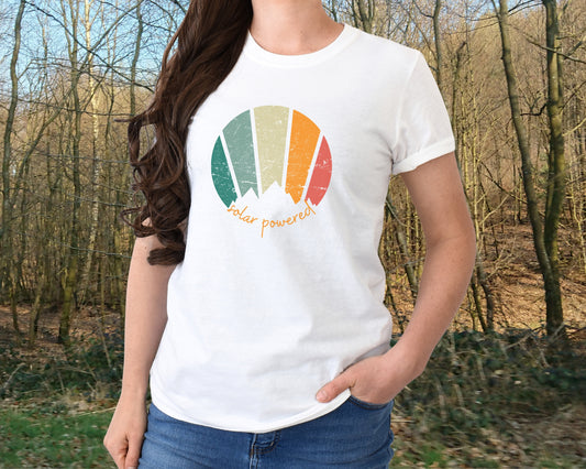 Solar Powered, soft, summer, white t-shirt