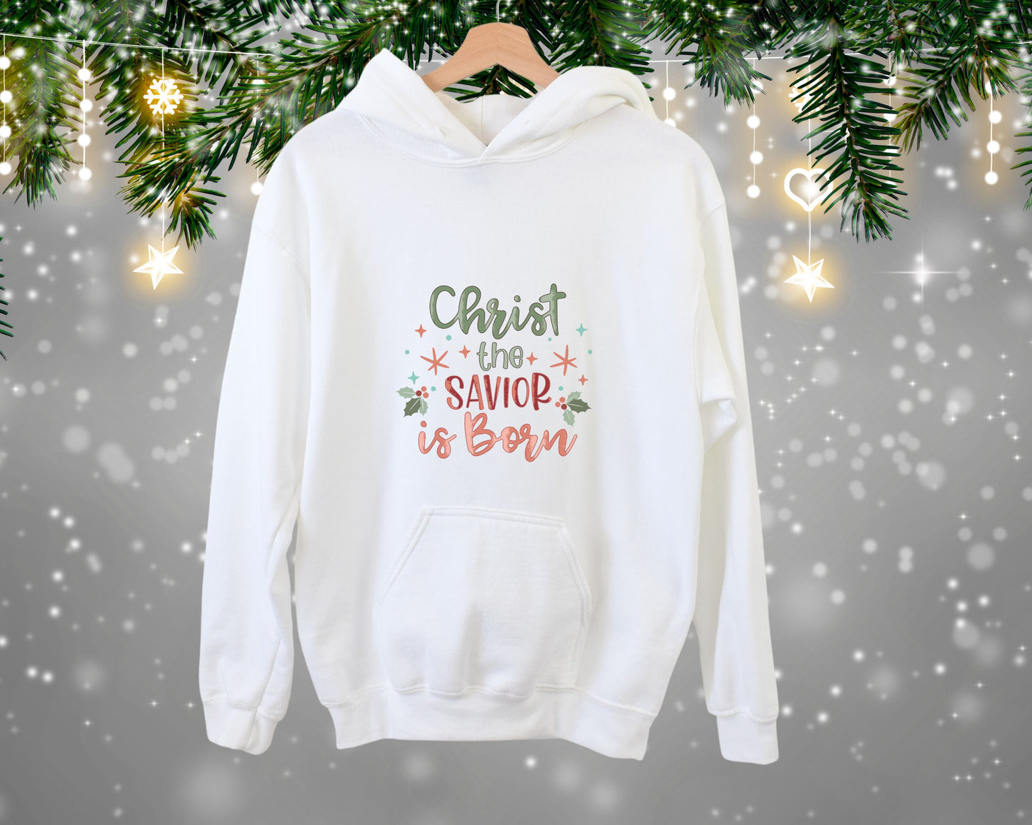 Christ the Savior is Born, Christmas Seasonal Hoodie