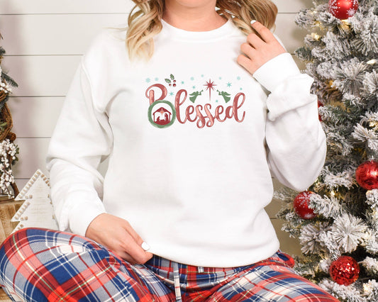 Blessed Nativity Christmas Sweatshirt