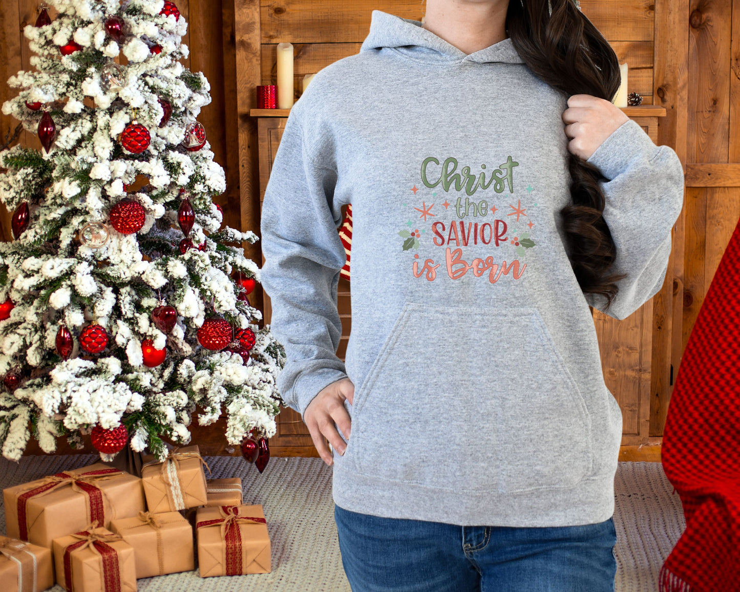 Christ the Savior is Born, Christmas Seasonal Hoodie