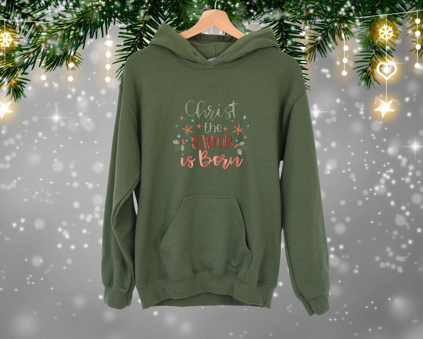 Christ the Savior is Born, Christmas Seasonal Hoodie