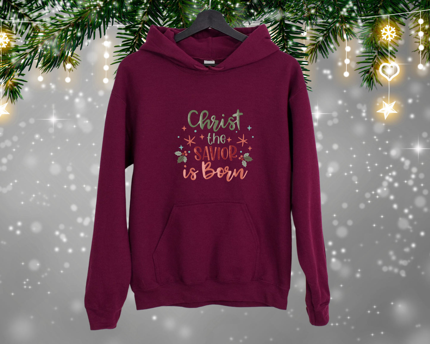 Christ the Savior is Born, Christmas Seasonal Hoodie