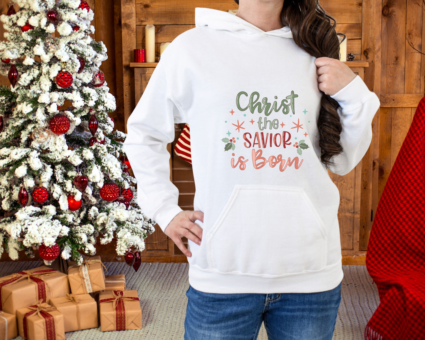 Christ the Savior is Born, Christmas Seasonal Hoodie